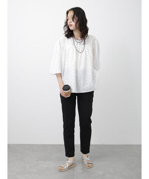 Samansa Mos2 blue(サマンサモスモスブルー)の「【接触冷感】スーパーストレッチパンツ(その他パンツ・レディース・ベージュ/ブラック/カーキ・L/M)」の15枚目の写真