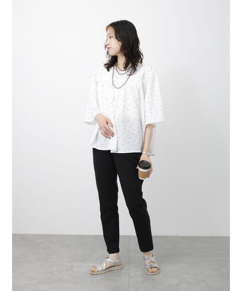 Samansa Mos2 blue(サマンサモスモスブルー)の「【接触冷感】スーパーストレッチパンツ(その他パンツ・レディース・ベージュ/ブラック/カーキ・L/M)」の16枚目の写真