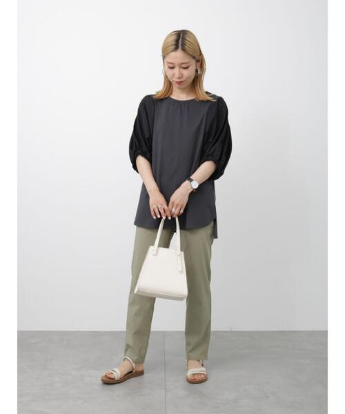 Samansa Mos2 blue(サマンサモスモスブルー)の「【接触冷感】スーパーストレッチパンツ(その他パンツ・レディース・ベージュ/ブラック/カーキ・L/M)」の22枚目の写真