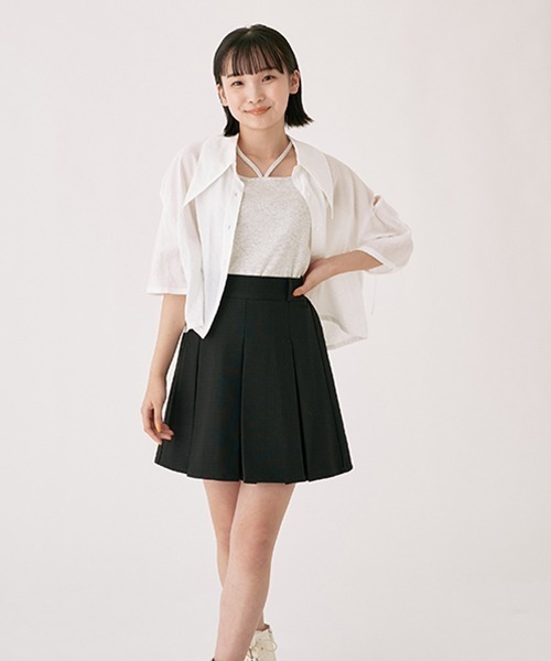 LOVETOXIC（ラブトキシック）の「ツイードボックスプリーツスカパン（スカート・キッズ・ブラック/ラベンダー・S/M/L）」の12枚目の写真