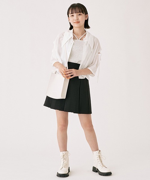 LOVETOXIC（ラブトキシック）の「ツイードボックスプリーツスカパン（スカート・キッズ・ブラック/ラベンダー・S/M/L）」の14枚目の写真