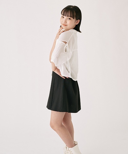 LOVETOXIC（ラブトキシック）の「ツイードボックスプリーツスカパン（スカート・キッズ・ブラック/ラベンダー・S/M/L）」の13枚目の写真