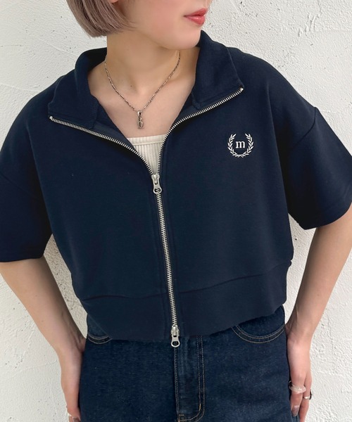 apres jour mignon(アプレジュールミニョン)の「クロップドWZIP【ZOZOTOWN限定アイテム】【SETUP着用可能】(カーディガン/ボレロ・レディース・ナチュラル/ブルー/ネイビー・フリー/X-LARGE)」の3枚目の写真