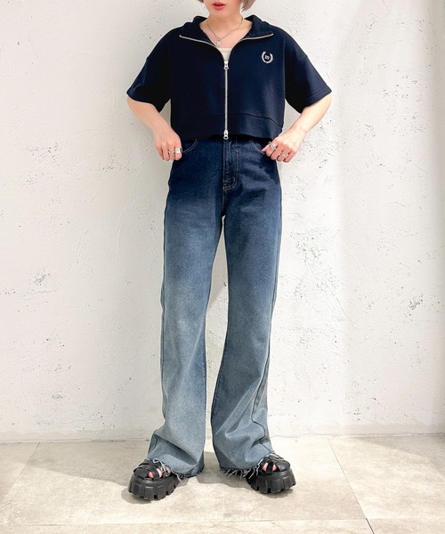 apres jour mignon(アプレジュールミニョン)の「クロップドWZIP【ZOZOTOWN限定アイテム】【SETUP着用可能】(カーディガン/ボレロ・レディース・ナチュラル/ブルー/ネイビー・フリー/X-LARGE)」の18枚目の写真