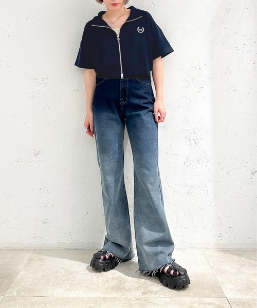 apres jour mignon(アプレジュールミニョン)の「クロップドWZIP【ZOZOTOWN限定アイテム】【SETUP着用可能】(カーディガン/ボレロ・レディース・ナチュラル/ブルー/ネイビー・フリー/X-LARGE)」の9枚目の写真