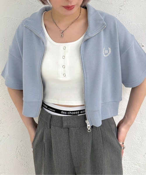 apres jour mignon(アプレジュールミニョン)の「クロップドWZIP【ZOZOTOWN限定アイテム】【SETUP着用可能】(カーディガン/ボレロ・レディース・ナチュラル/ブルー/ネイビー・フリー/X-LARGE)」の12枚目の写真