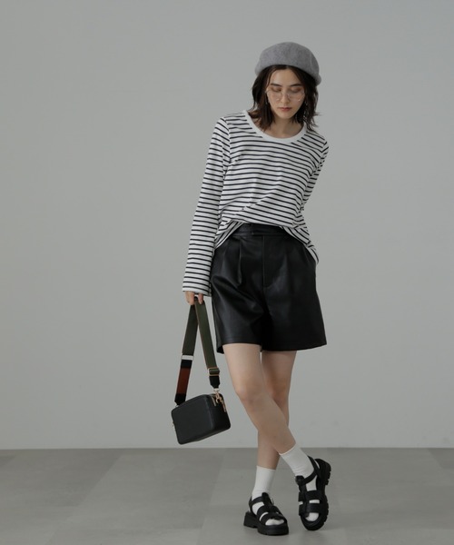 FREE'S MART（フリーズマート）の「◆ウール混ベレー（ハンチング/ベレー帽・レディース・グレー/ブラック・ﾌﾘ-）」の5枚目の写真