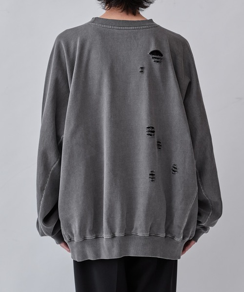 Lui's（ルイス）の「HYPE クルーネックスウェット（スウェット・メンズ・チャコールグレー/オフホワイト/サックスブルー・FREE）」の11枚目の写真