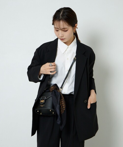 Aresense（アーセンス）の「Aresense/アーセンス ウォッシャブルダブルジャケット（テーラードジャケット・レディース・ブラック/ベージュ・38/36）」の8枚目の写真