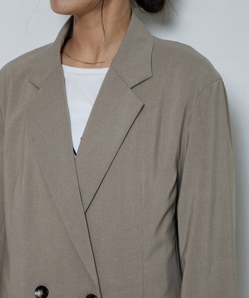 Aresense（アーセンス）の「Aresense/アーセンス ウォッシャブルダブルジャケット（テーラードジャケット・レディース・ブラック/ベージュ・38/36）」の19枚目の写真