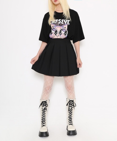 PUNYUS（プニュズ）の「CAT’S　EYEビッグＴシャツ（Tシャツ/カットソー・レディース・杢グレー/ホワイト/ブラック・4/3）」の15枚目の写真