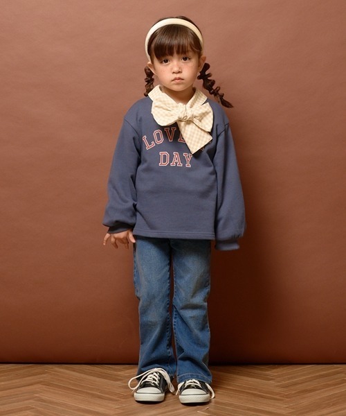 Lycee mine（リセマイン）の「【万能アイテム】アソートロゴスウェット（スウェット・キッズ・ピンク/モカ/ラベンダー/チャコール/ネイビー/サックスブルー/グレイッシュベージュ/アイボリー・100cm/110cm/140cm/150cm/120cm/130cm）」の18枚目の写真