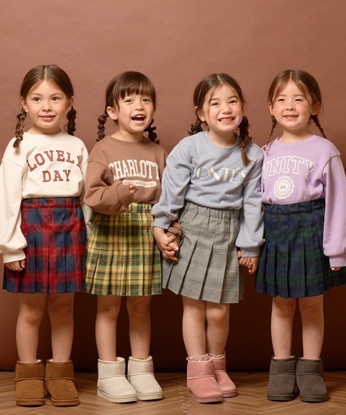 Lycee mine（リセマイン）の「【万能アイテム】アソートロゴスウェット（スウェット・キッズ・ピンク/モカ/ラベンダー/チャコール/ネイビー/サックスブルー/グレイッシュベージュ/アイボリー・100cm/110cm/140cm/150cm/120cm/130cm）」の16枚目の写真