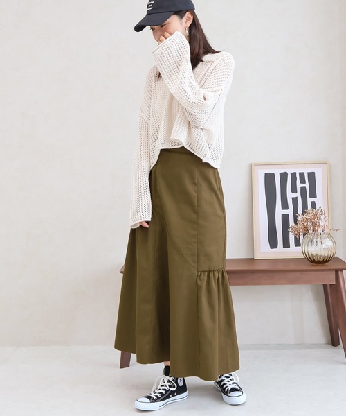 Social GIRL(ソーシャルガール)の「アシメギャザースカート(スカート・レディース・ベージュ/ブラック/カーキ・M)」の10枚目の写真