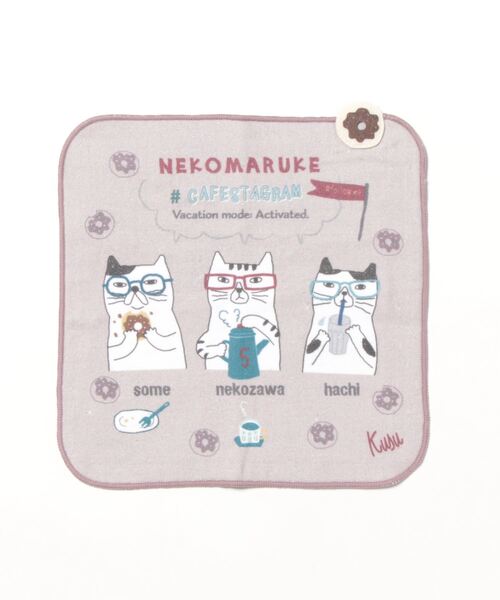 ガーゼハンカチ　ねこ833 ハンドメイド セール】ガーゼパイルハンカチ ねこ（ハンカチ/ハンドタオル
