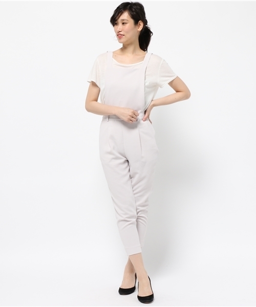 OUTLET(アウトレット)の「【CAPRICIEUX LE'MAGE】キレイメサロペット(サロペット/オーバーオール・レディース・ブラック/グレイッシュベージュ・FREE)」の2枚目の写真