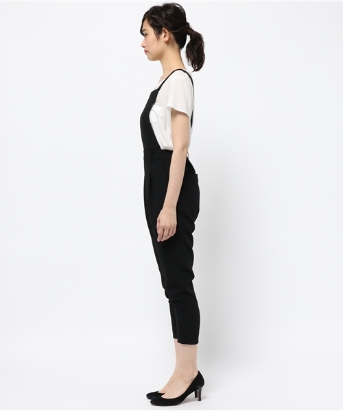 OUTLET(アウトレット)の「【CAPRICIEUX LE'MAGE】キレイメサロペット(サロペット/オーバーオール・レディース・ブラック/グレイッシュベージュ・FREE)」の4枚目の写真