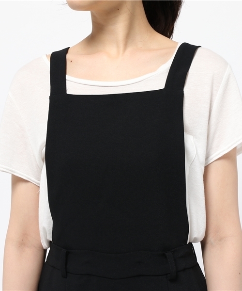OUTLET(アウトレット)の「【CAPRICIEUX LE'MAGE】キレイメサロペット(サロペット/オーバーオール・レディース・ブラック/グレイッシュベージュ・FREE)」の6枚目の写真