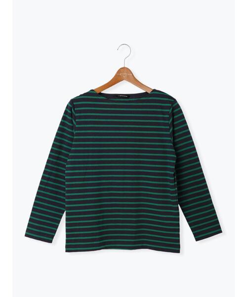 Lugnoncure（ルノンキュール）の「ボーダーTシャツ（Tシャツ/カットソー・レディース・オフホワイト/グリーン/ネイビー/モカ・F）」の14枚目の写真