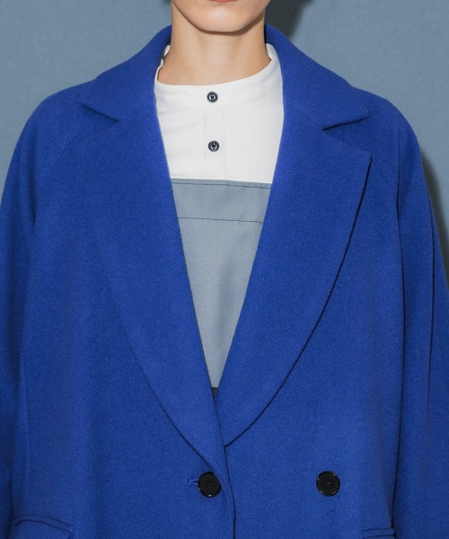 UNITED TOKYO（ユナイテッドトウキョウ）の「【WEB限定】オーバーチェスターコート｜軽量/保温/撥水/ウール100%（チェスターコート・レディース・ブラック/グレー/インディゴブルー/アイボリー・1/2）」の9枚目の写真