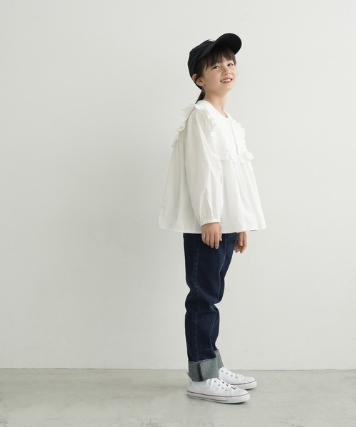coca（coca）（コカ）の「キッズ　襟フリルブラウス（シャツ/ブラウス・キッズ・ホワイト・140/130/120/110）」の5枚目の写真