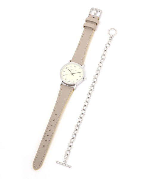 studio CLIP（スタディオクリップ）の「ブレスレット付きサークルウォッチ（アナログ腕時計・レディース・アイボリー/ブラウン/ライトグレー・FREE）」の11枚目の写真