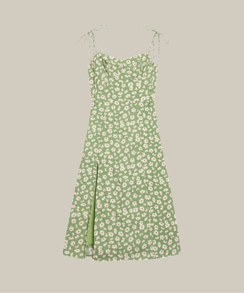LA POMME petit(ラポミ・プチ)の「Pastel Green Daisy One Piece(ワンピース・レディース・グリーン・SMALL/MEDIUM)」の1枚目の写真
