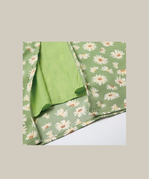 LA POMME petit(ラポミ・プチ)の「Pastel Green Daisy One Piece(ワンピース・レディース・グリーン・SMALL/MEDIUM)」の4枚目の写真