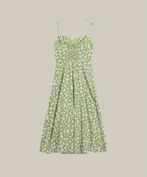 LA POMME petit(ラポミ・プチ)の「Pastel Green Daisy One Piece(ワンピース・レディース・グリーン・SMALL/MEDIUM)」の2枚目の写真