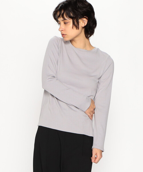 COMME CA ISM(コムサイズム)の「前後2way リブ ロンT(Tシャツ/カットソー・レディース・ホワイト/ライトグレー/ブラック/モカ・MEDIUM/LARGE)」の10枚目の写真