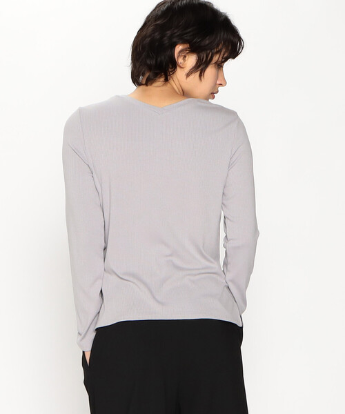 COMME CA ISM(コムサイズム)の「前後2way リブ ロンT(Tシャツ/カットソー・レディース・ホワイト/ライトグレー/ブラック/モカ・MEDIUM/LARGE)」の11枚目の写真