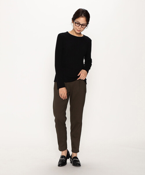 COMME CA ISM(コムサイズム)の「前後2way リブ ロンT(Tシャツ/カットソー・レディース・ホワイト/ライトグレー/ブラック/モカ・MEDIUM/LARGE)」の12枚目の写真