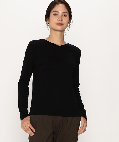 COMME CA ISM(コムサイズム)の「前後2way リブ ロンT(Tシャツ/カットソー・レディース・ホワイト/ライトグレー/ブラック/モカ・MEDIUM/LARGE)」の13枚目の写真