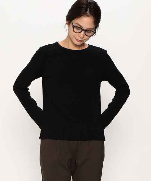 COMME CA ISM(コムサイズム)の「前後2way リブ ロンT(Tシャツ/カットソー・レディース・ホワイト/ライトグレー/ブラック/モカ・MEDIUM/LARGE)」の14枚目の写真