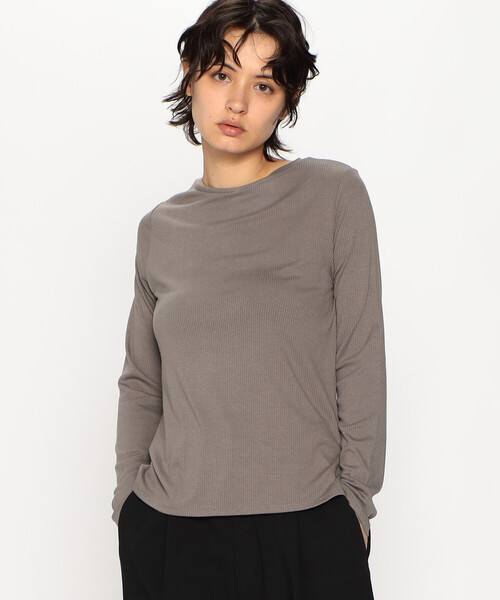 COMME CA ISM(コムサイズム)の「前後2way リブ ロンT(Tシャツ/カットソー・レディース・ホワイト/ライトグレー/ブラック/モカ・MEDIUM/LARGE)」の15枚目の写真
