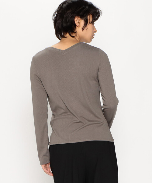 COMME CA ISM(コムサイズム)の「前後2way リブ ロンT(Tシャツ/カットソー・レディース・ホワイト/ライトグレー/ブラック/モカ・MEDIUM/LARGE)」の16枚目の写真