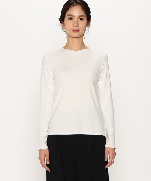 COMME CA ISM(コムサイズム)の「前後2way リブ ロンT(Tシャツ/カットソー・レディース・ホワイト/ライトグレー/ブラック/モカ・MEDIUM/LARGE)」の18枚目の写真