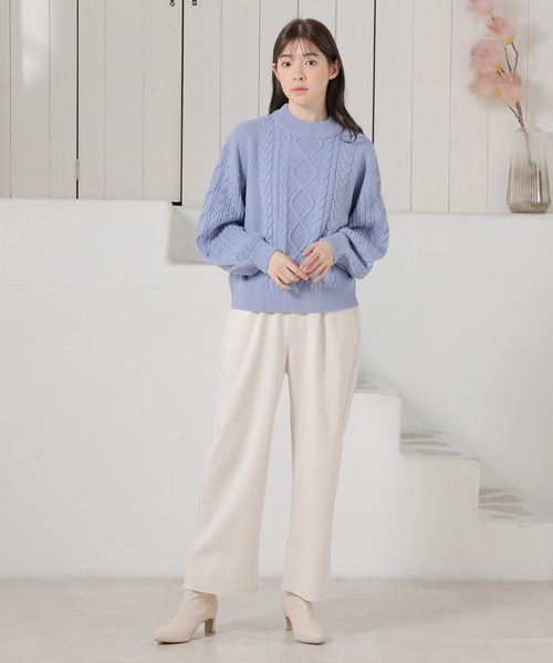 Honeys（ハニーズ）の「ケーブル編みハイネックニット（ニット