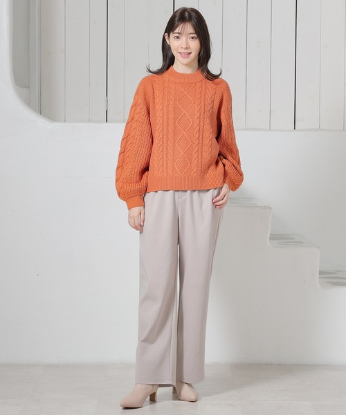 Honeys（ハニーズ）の「ケーブル編みハイネックニット（ニット