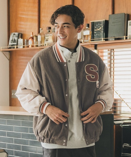 coca（coca）（コカ）の「メンズコーデュロイワッペンスタジャン