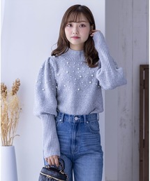 clear | パフスリーブパールニットトップス≪2023AW新作≫(ニット/セーター)