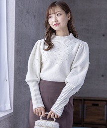clear | パフスリーブパールニットトップス≪2023AW新作≫(ニット/セーター)