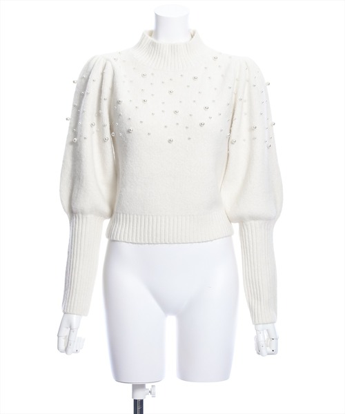 clear（クリア）の「パフスリーブパールニットトップス（ニット/セーター・レディース・アイボリー/ブラック/グレー・F）」の20枚目の写真