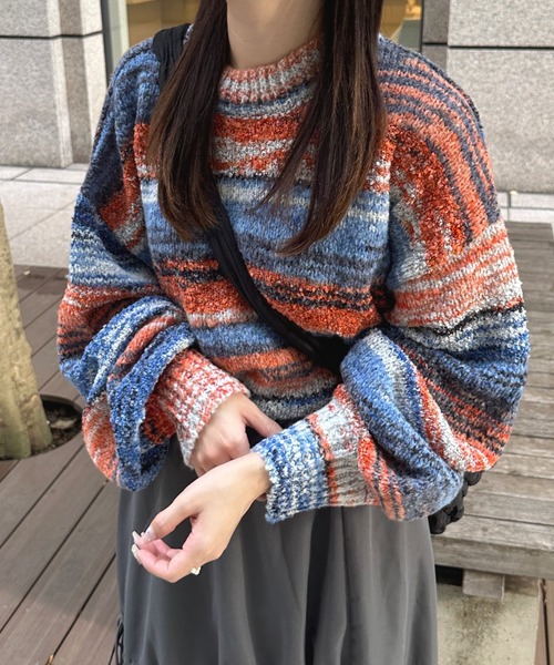 kutir（クティール）の「グラデーションミックスニットプルオーバー（ニット/セーター・レディース・ブルー系その他/カーキ/サックスブルー/イエロー系その他・FREE）」の17枚目の写真