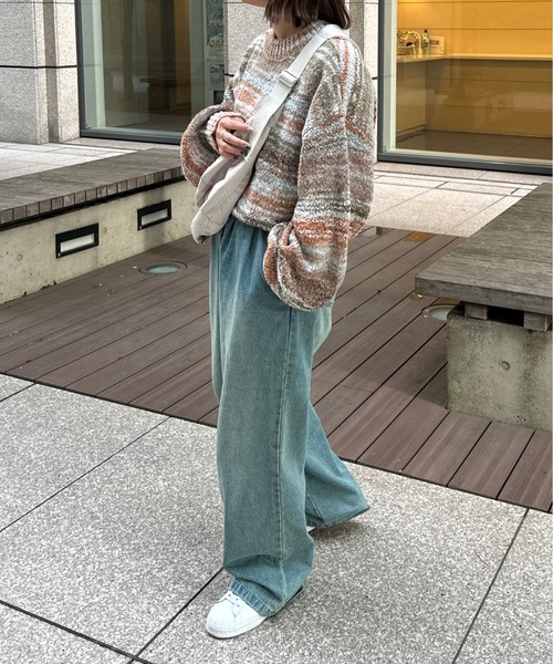 kutir（クティール）の「グラデーションミックスニットプルオーバー（ニット/セーター・レディース・ブルー系その他/カーキ/サックスブルー/イエロー系その他・FREE）」の14枚目の写真