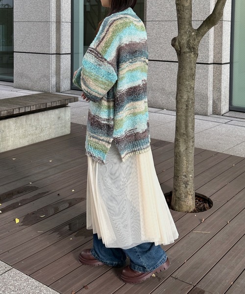 kutir（クティール）の「グラデーションミックスニットプルオーバー（ニット/セーター・レディース・ブルー系その他/カーキ/サックスブルー/イエロー系その他・FREE）」の8枚目の写真