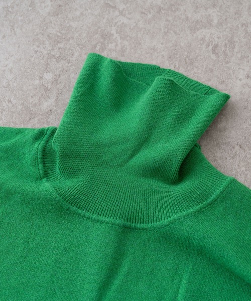 BRICK & SONS（ブリックアンドサンズ）の「ファインゲージタートルネックニット（ニット/セーター・メンズ・グリーン/ブラック/オレンジ/ライトグレー/パープル/ブルー・L/S/M）」の11枚目の写真