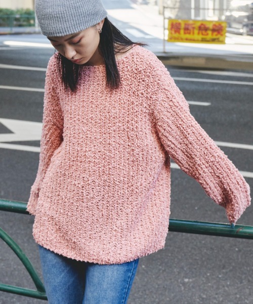 Auntie Rosa Holiday（アンティローザホリデー）の「ミックスヤーンルーズニット（ニット/セーター・レディース・ピンク/グレー/ホワイト・FREE）」の16枚目の写真