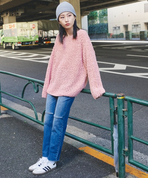 Auntie Rosa Holiday（アンティローザホリデー）の「ミックスヤーンルーズニット（ニット/セーター・レディース・ピンク/グレー/ホワイト・FREE）」の20枚目の写真