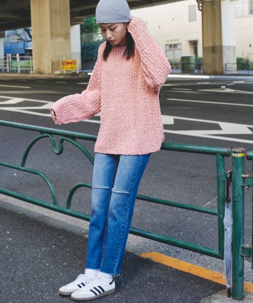 Auntie Rosa Holiday（アンティローザホリデー）の「ミックスヤーンルーズニット（ニット/セーター・レディース・ピンク/グレー/ホワイト・FREE）」の21枚目の写真